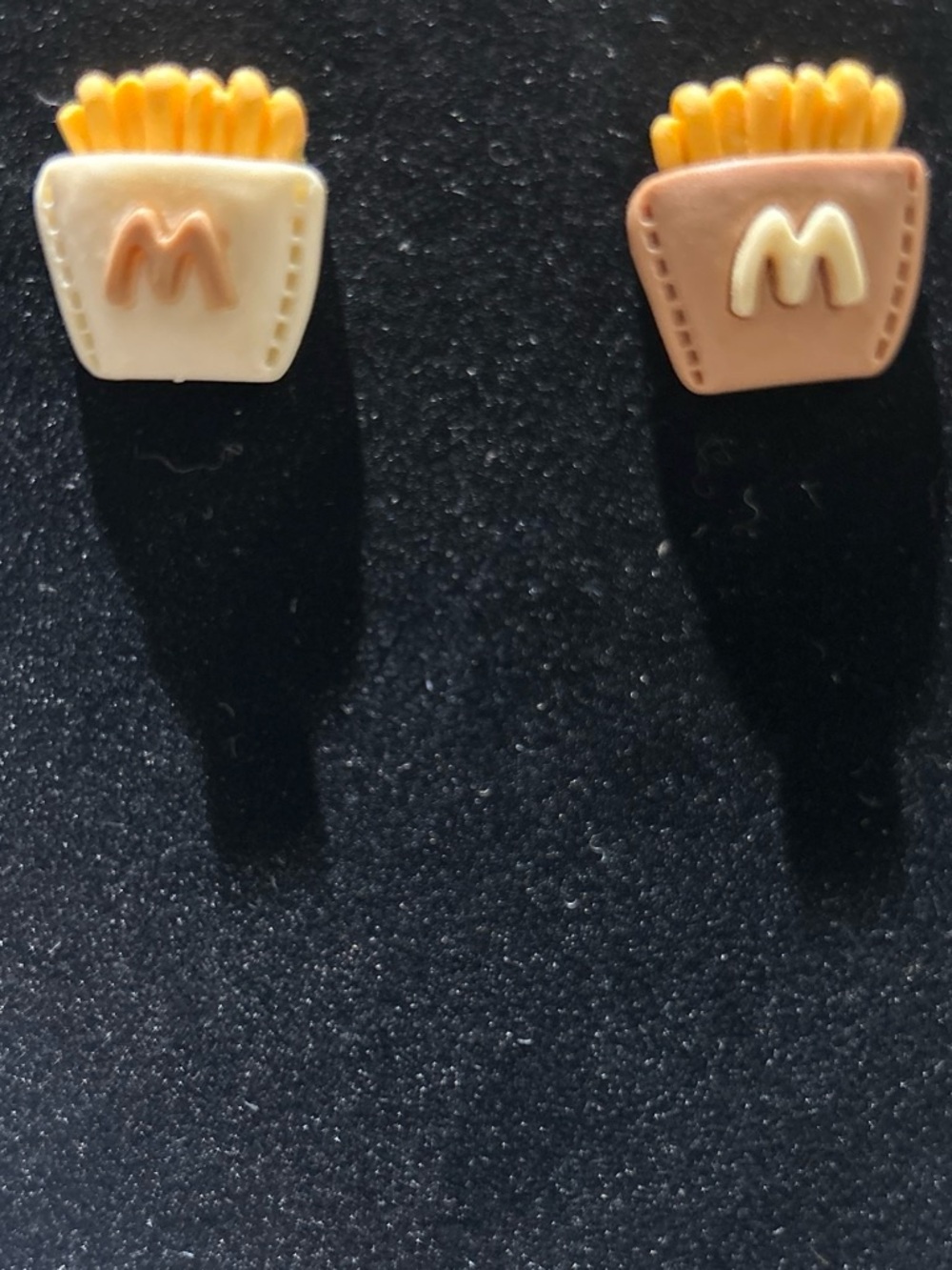Kids Novelty French Fry Stud Earrings - Yellow & Cream